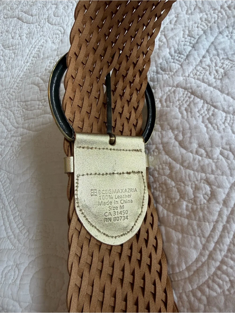 BCBGMaxAzria gold leather belt